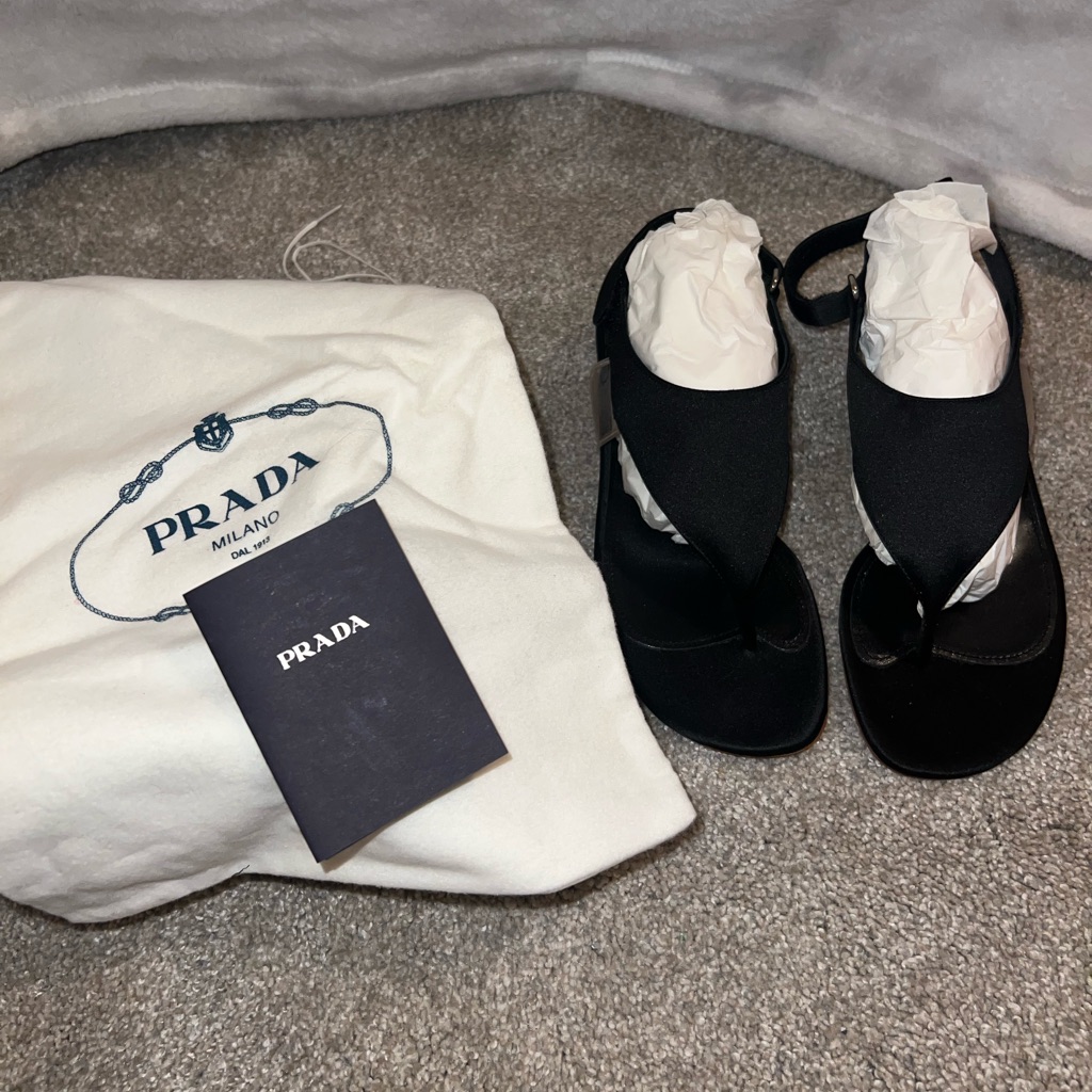 Prada Brand New Satin Slingback Sandal Eu Size 35